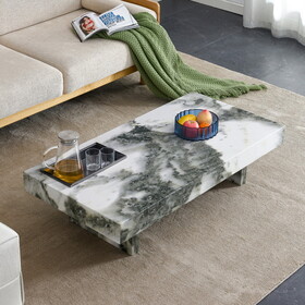 A modern and practical coffee table with black and white patterns. Made of MDF material. The fusion of elegance and natural fashion 47.2"* 23.6"* 12" W1151132114