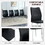 Four black dining chairs. Modern chairs from the Middle Ages. Made of PU material cushion and silver metal legs. Suitable for restaurants and living rooms C-009 W1151135495