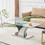 Modern dining table,Tea Table.Coffee Table. Tempered glass countertop, and artistic MDF legs are perfect for hosting dinners, conferences, home, and office decorations.B-793 W1151136001