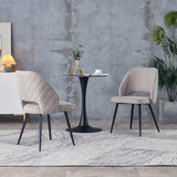 Dining Chairs, Fabric Accent Chair, Living Room Leisure Chairs, Upholstered Side Chair with Metal Legs for Dining Room Kitchen Vanity Patio Club Guest (Set of 2) Grey W115149184