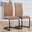 Dining Chairs,tech cloth High Back Upholstered Side Chair with C-shaped Tube Black Metal Legs for Dining Room Kitchen Vanity Patio Club Guest Office chair (Set of 2) Brown1162 W115155748