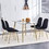 Dining Chairs Set of 4, Modern Mid-Century Style Dining Kitchen Room Upholstered Side Chairs,Accent Chairs spoon shaped with Soft Velvet Fabric Cover Cushion Seat and Golden Metal Legs.B0501A
