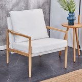 Sofa Chair.Teddy Velvet Accent Arm Chair Mid Century Upholstered Armchair with Imitation Solid Wood Color Metal Frame Extra-Thick Padded Backrest and Seat Cushion Sofa Chairs for Living Room