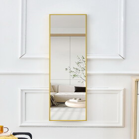 The 4rd generation aluminum alloy metal frame wall mounted full body mirror, bathroom makeup mirror, bedroom entrance, decorative mirror, quality upgrade, 48"* 13.8" W1151P143475