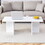 A modern and practical white coffee table. The coffee table is made of medium density fiberboard material, Suitable for living room, bedroom, and study. CT-2O