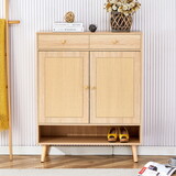 Modern minimalist storage cabinet, rattan shoe cabinet, bed top cabinet. Beautiful shape, suitable for corridors and living rooms.