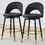 Modern PU comfortable upholstered bar chair with smooth and beautiful metal legs for dining room, kitchen, terrace and guest office chair . W1151P153939