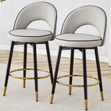 Modern PU comfortable upholstered bar chair with smooth and beautiful metal legs for dining room, kitchen, terrace and guest office chair . W1151P153940