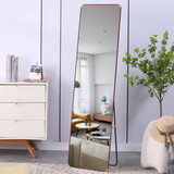 The 4th generation floor standing full-length rearview mirror. Red sandalwood framed wall mirror, bathroom makeup mirror, bedroom foyer, clothing store, wall mounted. 60