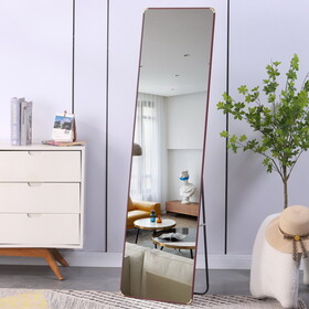 The 4th generation floor standing full-length rearview mirror. Red sandalwood framed wall mirror, bathroom makeup mirror, bedroom foyer, clothing store, wall mounted. 60"* 16.5" W1151P154713