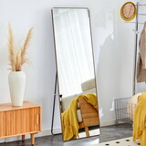 The 4th generation floor standing full-length rearview mirror. Pear wood framed wall mirror, bathroom makeup mirror, bedroom foyer, clothing store, wall mounted. 65
