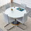Modern minimalist luxury MDF material circular dining table. Computer desk. Game table. Office desk. Suitable for restaurants, living rooms, terraces, and kitchens. 47.24"47.24"29.92 W1151S00288