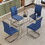 Glass dining table, dining chair set, 4 blue dining chairs, 1 dining table. Table size 51 "W x 31" D x 30 "H W1151S00321