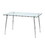 Glass dining table, dining chair set, 4 blue dining chairs, 1 dining table. Table size 51 "W x 31" D x 30 "H W1151S00321