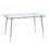 Glass dining table, dining chair set, 4 blue dining chairs, 1 dining table. Table size 51 "W x 31" D x 30 "H W1151S00321