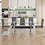 Dining table. tempered glass dining table. Large office desk with Silver plated metal legs and MDF crossbars, suitable for both home and office use. Kitchen. 79 "x39"x30 " 1105 W1151S00352