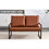 PU leather armchair metal frame upholstered armchair, upholstered backrest, living room sofa one double sofa+one single sofa (brown PU leather+metal frame+foam) SF-008 W1151S00396