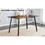 Modern minimalist style rectangular tea brown glass dining table, tempered glass tabletop and black metal legs, suitable for kitchen, dining room, and living room, 51 "* 31.5" * 29.5" 1123