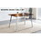 Modern minimalist style rectangular glass dining table, brown tempered glass tabletop and silver metal legs, suitable for kitchen, dining room, and living room, 51"* 31.5" * 29.5"1123 W1151S00759