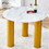 Round white dining table, artificial marble glass stickers, golden MDF legs, kitchen dining table, living room dining table 40"* 40" * 29.4"F-X03 W1151S00812
