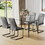 Table and chair set. 1 table and 4 chairs. Glass dining table, 0.31"tempered glass tabletop and black metal legs. Grey dining chair without armrests F-1544 C-001 W1151S00815