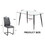 Table and chair set. 1 table and 4 chairs. Glass dining table, 0.31"tempered glass tabletop and black metal legs. Grey dining chair without armrests F-1544 C-001 W1151S00815