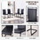 Table and chair set, modern dining table, patterned table top and black MDF table legs, soft and comfortable dining chair, perfect for dinner, meetings, home and office decor W1151S01211