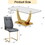 Table and chair set.Modern rectangular dining table with Transparent tempered glass tabletop and gold plated metal legs.Paried with 6 comfortable chairs with PU seats and golden metal legs.