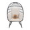 COOLMORE Egg Chair Wicker Outdoor Indoor Oversized Large Lounger with Stand Cushion Egg Basket Chair 350lbs Capacity for Patio, Garden Backyard Balcony, White Teddy W1152P166756
