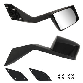 Black Hood Mirror Fits 2004-17 Volvo Vnl Driver & Passenger Side with Nuts&Mounting W115556579