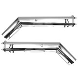 Chrome Angled Mud Flap Hanger Bracket for semi Trucks, Bolt Spacing 2.5