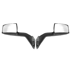 Hood Mirrors with Turn Signal Light Fit for 2000-2015 VOLVO VNL, Pair of Left/Driver Side & Right/Passenger Side Chrome Hood Mirrors(Chrome with turn light) W1155P332775