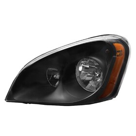 Black Headlights Compatible with 2008-2016 Freightliner Cascadia with Halogen Bulbs driver side W1155P390688