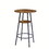 Round bar stool set with shelf, upholstered stool with backrest, Rustic Brown, 23.62" W x 23.62" D x 35.43" H W1162101847