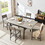 Folding Dining Table, 1.2 inches thick table top, for Dining Room, Living Room, Grey, 63.2" L x 35.5" W x 30.5" H. W1162104707