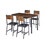 Dining Set for 5 Kitchen Table with 4 Upholstered Chairs, Rustic Brown, 47.2" L x 27.6" W x 29.7" H. W1162107789