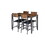 Dining Set for 5 Kitchen Table with 4 Upholstered Chairs, Rustic Brown, 47.2" L x 27.6" W x 29.7" H. W1162107789