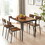Dining Table Set 5-Piece Dining Chair with Backrest, Industrial style, Sturdy construction. Rustic Brown, 43.31" L x 27.56" W x 30.32" H. W1162115159