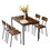 Dining Table Set 5-Piece Dining Chair with Backrest, Industrial style, Sturdy construction. Rustic Brown, 43.31" L x 27.56" W x 30.32" H. W1162115159