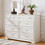 Bedroom dresser, 9 drawer long dresser with antique handles, wood chest of drawers for kids room, living room, entry and hallway, White, 47.56"W x 15.75"D x 34.45"H. W1162141855