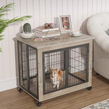 JHX Furniture Dog Cage Crate with Double Doors (Grey, 31.50