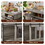 Sliding door dog crate with drawers. Grey,35.43" W x 23.62" D x 33.46" H W116257390
