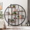 Round 5-Tier Metal Plant Stand bookcase storage rack, Indoor Living Room Terrace Garden Balcony Display Stand. Rustic Brown, 67" W x 11.8" D x 67" H. W116290852