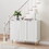 Storage cabinet Wave pattern three door buffets & sideboards for living room, dining room, bedroom, hall, white, 39.4"w x 15.8"d x 33.5"h. W1162P152976