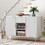 Storage cabinet Wave pattern 2 door with drawers buffets & sideboards for living room, dining room, bedroom, hall, white, 47.2"w x 15.8"d x 33.5"h. W1162P152978