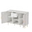 Storage cabinet Wave pattern 2 door with drawers buffets & sideboards for living room, dining room, bedroom, hall, white, 47.2"w x 15.8"d x 33.5"h. W1162P152978