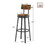 Swivel bar stool set of 2 with backrest, industrial style, metal frame, 29.5" high for dining room. Rustic Brown, 13.4"w x 40.5"h. W1162P168135
