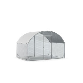 Large Metal Chicken Coop Upgrade Tri-Supporting Wire Mesh Chicken Run,Chicken Pen with Water-Resident & Anti-UV Cover,Duck Rabbit House Outdoor (10'W x 6.5'L x 6.5'H) W1163120209