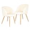 Adjust Legs Upholstered teddy faux fur dining armrest chair set of 2 (Off White) W1164104157