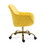 360&#176; Beige Boucle Fabric Swivel Chair with High Back, Adjustable Working Chair with Golden Color Base W1164124529